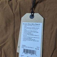 NEW! Prana Stretch Zion Slim Pant II Mens 42/34 Sepia Brown Tapered Stretch $95