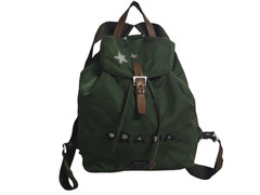 Mochila Prada Vintage Nylon Verde Tessuto com Estrelas – Autenticada Poizon