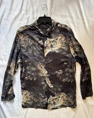 AllSaints Men’s Large CHOKAI 100% Viscose Long Sleeve Button Up
