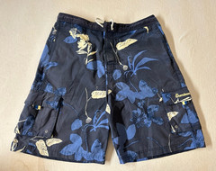 Daniel Cremieux Men’s Board Shorts Blue Floral Size 34 Drawstring Pockets