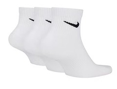 Nike 3-Pairs Dri-Fit Ankle Socks (White) Womens 6-10, Mens 6-8 Youth 5Y-7Y