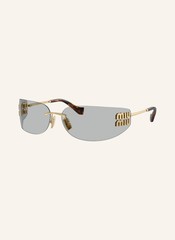 Miu Miu MU A51S Pale Gold Grey Women Wrap Sunglasses AUTHENTIC