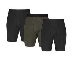 Athletic Works 3 Pack Men’s Long Leg Boxer Briefs Underwear Size