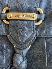 Juicy Couture Black/grey Crossbody Bag Tassel Braided Magnetic Adjustable Strap