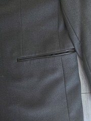 HUGO BOSS Black One Button Tuxedo Jacket 38L Long 100% Virgin Wool Germany