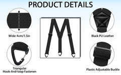 Heavy Duty Elastic Suspenders for Men Trouser Pants Braces Strap Work Belt