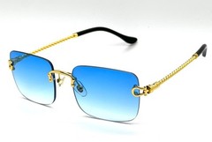 Hip Hop Men Sunglasses Rimless Square Shades Gold Designer Fashion Eye Glasses