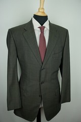 Ermenegildo Zegna Brown Nailhead Multicolor Windowpane Silk Blend 2 Pc Suit 44L