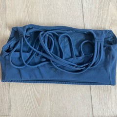 Athleta Sports Bra Size Small Navy Blue Moderate Support Strappy Back Running