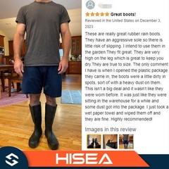 HISEA Men’s Rain Boots w/Steel Shank Waterproof Garden Fishing Outdoor Work Boot