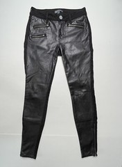 Kendall & Kylie Black Moto Faux leather Cotton Skinniest Pants Denim Size 3 27R