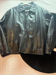 Wilson’s Men’s Black Leather Jacket L Zip Thinsulate Lined Pockets