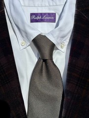 Ralph Lauren Purple Label Black Woven Silk Tie – Silver Dots – Italy – $235.00