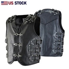 Highway Leather Heavy Metal Rocker Biker Waistcoat Motorcycle Vest SKU # HL11649