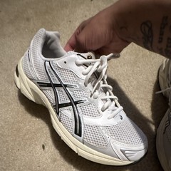ASICS GEL-1130 Men’s Low Top Mesh Lace-Up Sneakers White/Cloud Grey Running