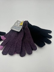 Ladies Pruple/Black Texting Gloves 4 Set