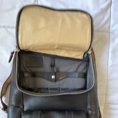 Schott NYC Men’s Medium Backpack Black/Brown Zip Buckle Outer Pockets
