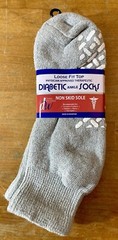 Debra Weitzner Diabetic Ankle Socks Medium M 4-10 Gray Loose Fit Sock Non-Slip