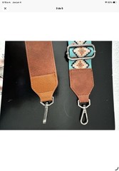 Wrangler Adjustable Handbag Strap Aztec Geometric Turquoise Brown