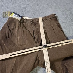 Daniel Cremieux Mens 36×29 Normandy Pleated Trousers Brown Fine Italian Fabric