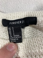 FOREVER 21 Women’s S White Cap Sleeve Scoop Neck Knit Stretch Tee Top