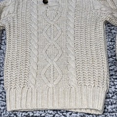 Baby GAP Fisherman Sweater Cable Knit Three Button Shawl Size Toddler 2 Years