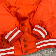 Vintage Lionel Trains Bomber Jacket Mens XL Orange Quilt Lined 80s Made In USA