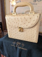 EXCELLENT VINTAGE! Lana Marks of London OSTRICH LUNCH BOX
