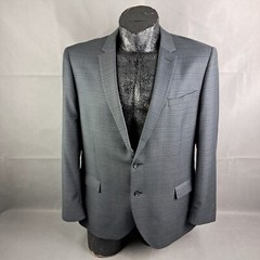 Egara Extreme Slim Fit Sportcoat 48R Mens Gray Windowpane Check 2-Button Jacket