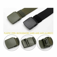 Men’s Plastic Cam Buckle Nylon Canvas Tactical Waistband Webbing Military Belt