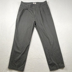 Lee Never Iron Men’s 32×30 Gray Pleated Relaxed Fit Dress Pants Wrinkle Free