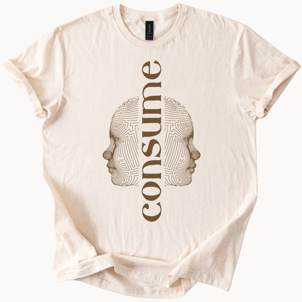 Consume Maze Head Graphic T Shirt Unique Design Tee