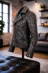 Men’s Studded Spiked Leather Biker Jacket Punk Rock Moto Gothic Motorcycle Coat