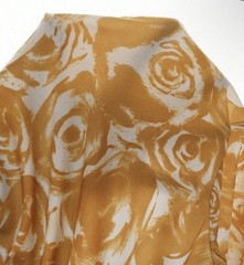 Women’s 2pc Yellow/White Floral Satin Tie-Waist Blouse & Wide-Leg Pants