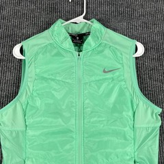 Nike Running Vest Womens Medium Green Lightweight Reflective 689256-387