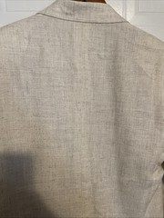 Haggar Clothing Co. Blazer Mens Size 38R Linen Blend Ivory Beige Lined Jacket