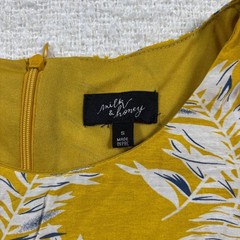 milk & honey yellow white leaf mini ruffle dress cottagecore modest western chic