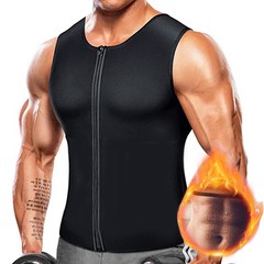 Men’s Sweat Vest Body Shaper Zipper Slimming Sauna Tank Top Neoprene Compression