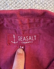 Seasalt Cornwall Arbour Oversized Long Length Linen Shirt Tunic UK 14