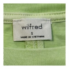 Wilfred Aritzia Ruched Side Tie Top Womens Size S Lime Green Ribbed Cap Sleeve