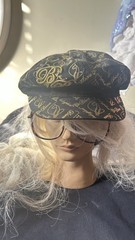 Vintage Y2K Black Cotton baby phat Gold Black newsboy cap