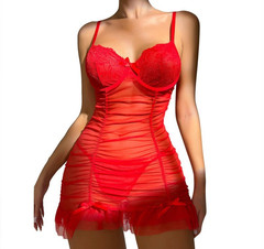 Sexy Women’s Lace Babydoll Chemise Sleepwear G-String