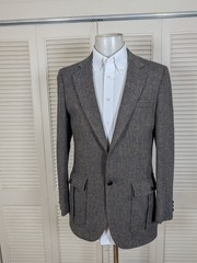 Casa Di Billera Blazer Sport Coat Mens 38L Blue Brown Tweed Wool