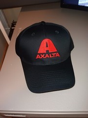 AXALTA BASEBALL CAP HAT BLACK &RED LIGHTWEIGHT ADJUSTABLE FREE SHIPPING