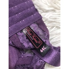 PLUS SZ WOMEN’S Purple Black fuchsia by Secret Lace Full Coverage Bra 44C UW