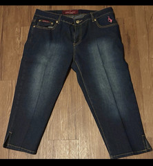 Baby Phat Dark Wash Embroidered Pocket Straight Leg Low Rise Slim Jeans 15