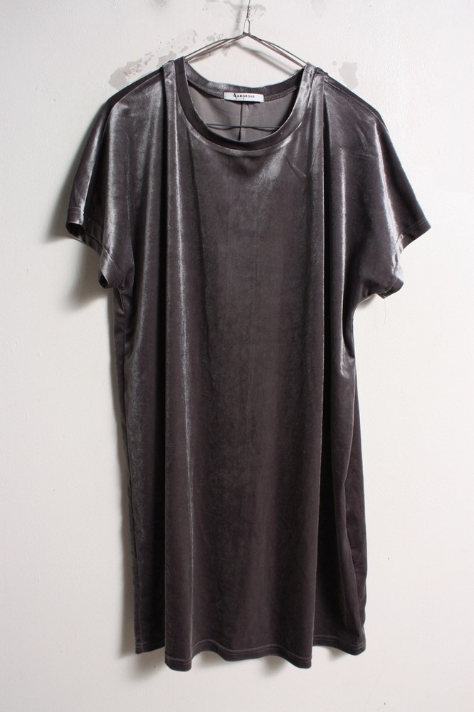 Glamorous Womens Velour Dress – Silver – Size Medium M (D36)
