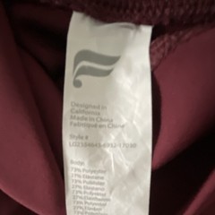 Fabletics Burgundy 2-Pc Sports Bra & Leggings Set Sz S Stretch Solid
