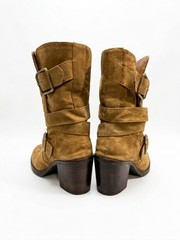Women’s Mid-Calf Slouch Moto Fashion Boots – Size 7.5