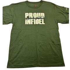 Rothco Mens Proud Infidel Graphic T-Shirt Olive Drab Arabic Script Size XL